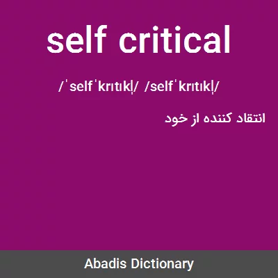 معنی self critical